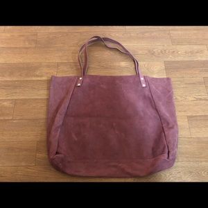 American apparel leather tote, burgundy, nwot